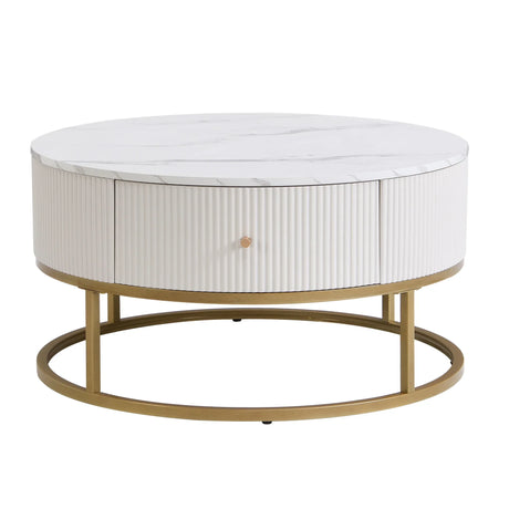 Modern Round Table With Drawers - Furniture Home Direct