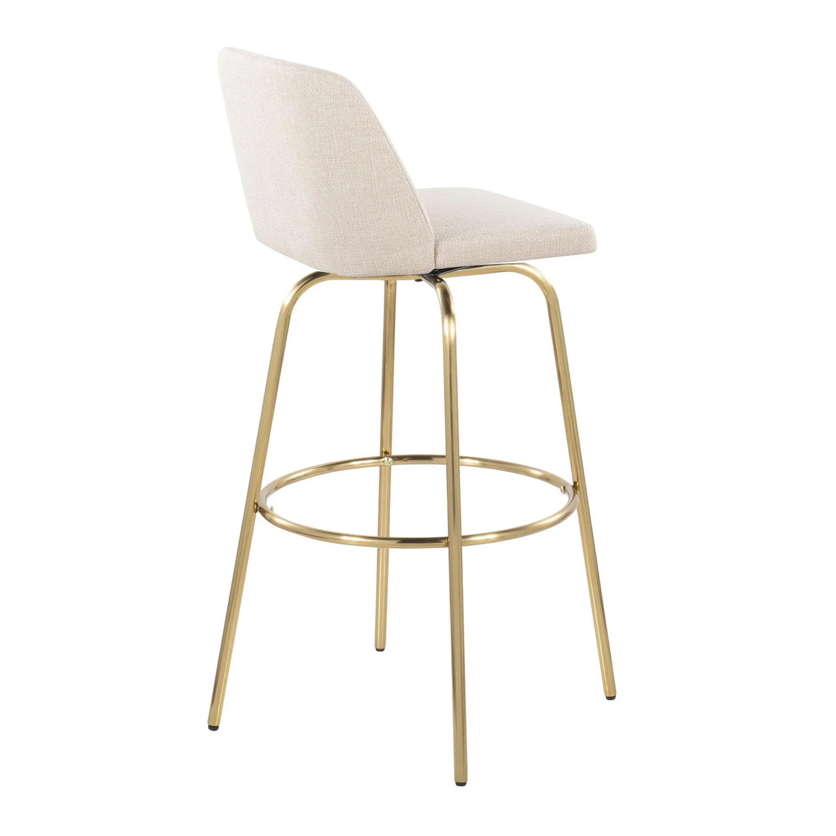 Toriano - Contemporary Fixed Height Barstool With Swivel And Round Footrest (Set of 2) - Furniture Home Direct