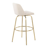 Toriano - Contemporary Fixed Height Barstool With Swivel And Round Footrest (Set of 2) - Furniture Home Direct