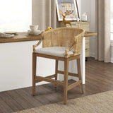 Casual Handcrafted Rattan Counter Stool - Furniture Home Direct