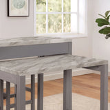 Counter Height Dining Island Set With Storage Stools Beige - Furniture Home Direct