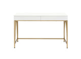 Vanity Desk High Gloss Gold Finish for Bedroom White - Furniture Home Direct