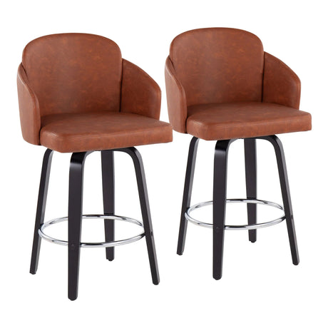 Dahlia - Contemporary Counter Stool Round Footrest (Set of 2) - Furniture Home Direct