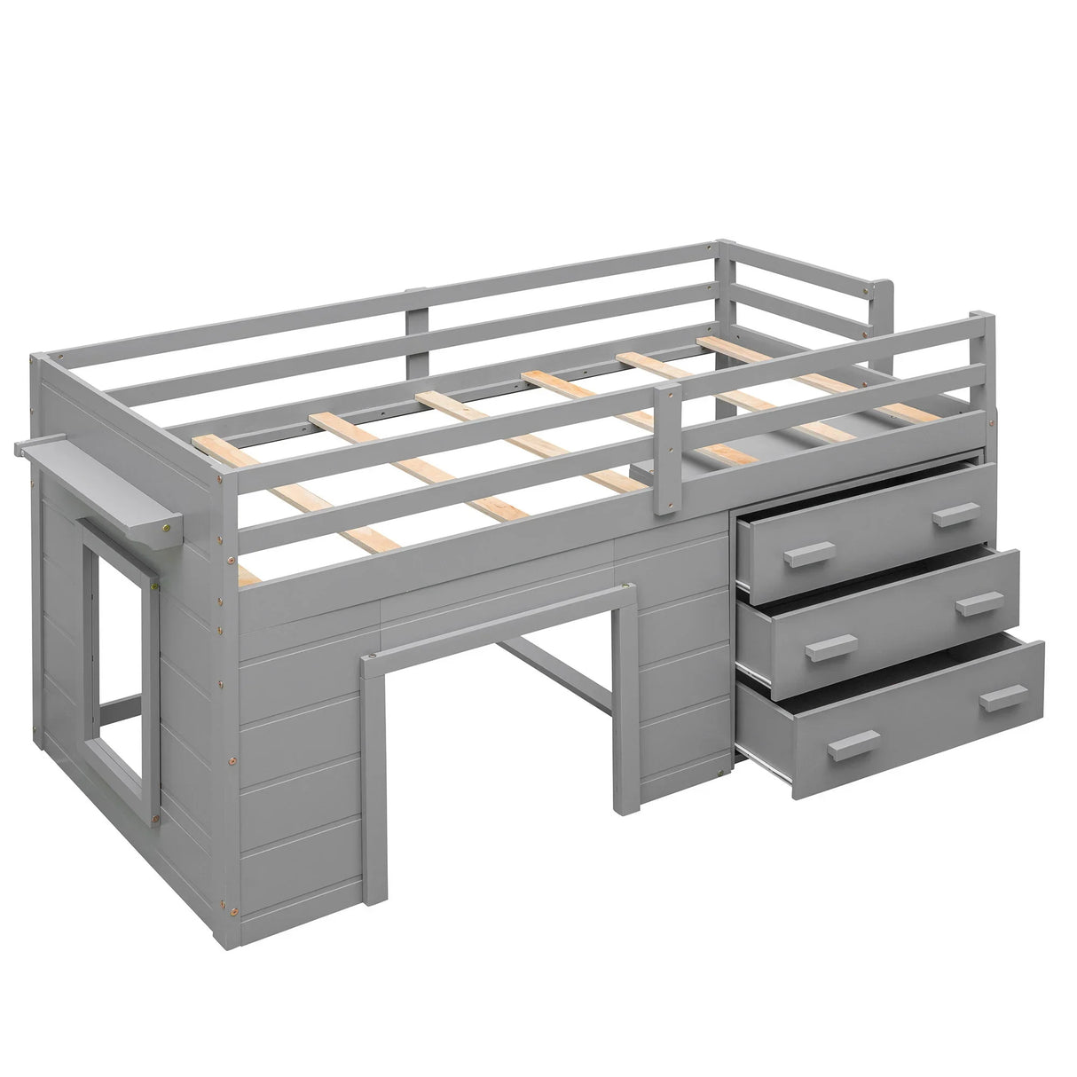 Loft Bed With Cabinet And Shelf - Furniture Home Direct