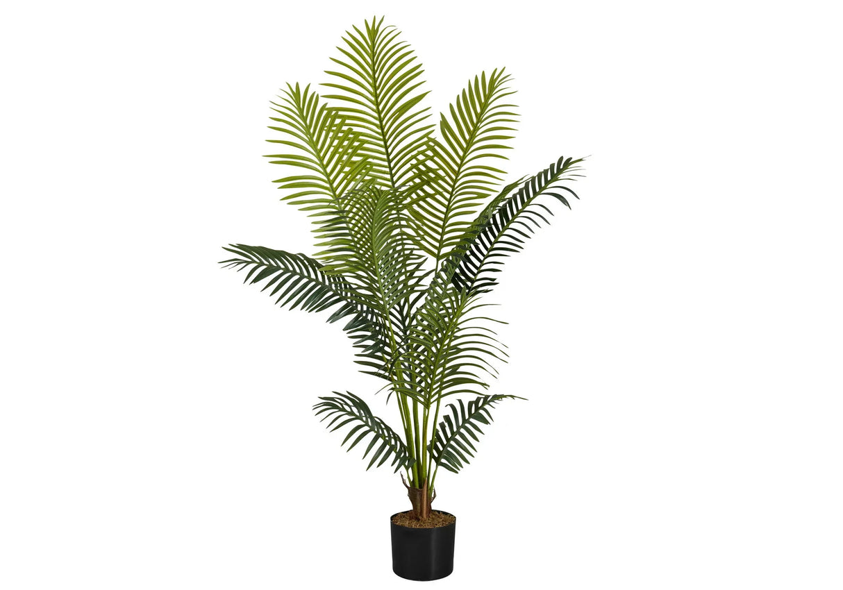 57" Tall, Artificial Plant, Palm Tree, Indoor, Faux, Fake, Floor, Greenery, Potted, Real Touch, Decorative - Green / Black - Furniture Home Direct