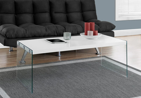 Coffee Table Rectangular For Living Room Clear Tempered Glass - Furniture Home Direct