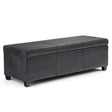 Avalon - Storage Ottoman Bench - Distressed Black - Furniture Home Direct