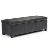 Avalon - Storage Ottoman Bench - Distressed Black - Furniture Home Direct