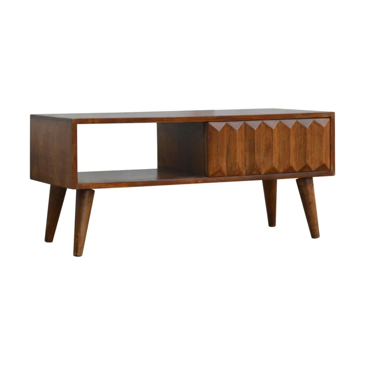 Prism Sliding Media Unit - Chestnut - Furniture Home Direct