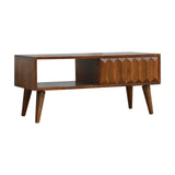 Prism Sliding Media Unit - Chestnut - Furniture Home Direct