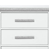 King Bedroom Set Contemporary Wood Finish Nightstand Silver - Furniture Home Direct