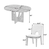 Topmax - 5 Piece Modern Extendable Round Dining Table Set With Removable Leaf For Small Places - Furniture Home Direct