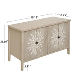 Modern Storage Cabinet With 4 Doors & Adjustable Shelves - Furniture Home Direct
