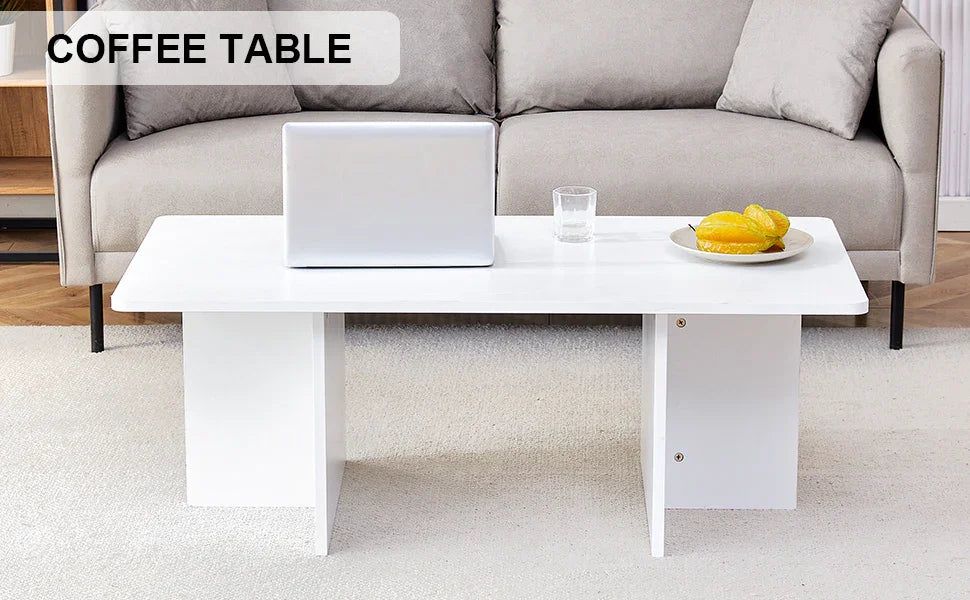 Coffee Table With X Leg Design For Living Room White - Furniture Home Direct