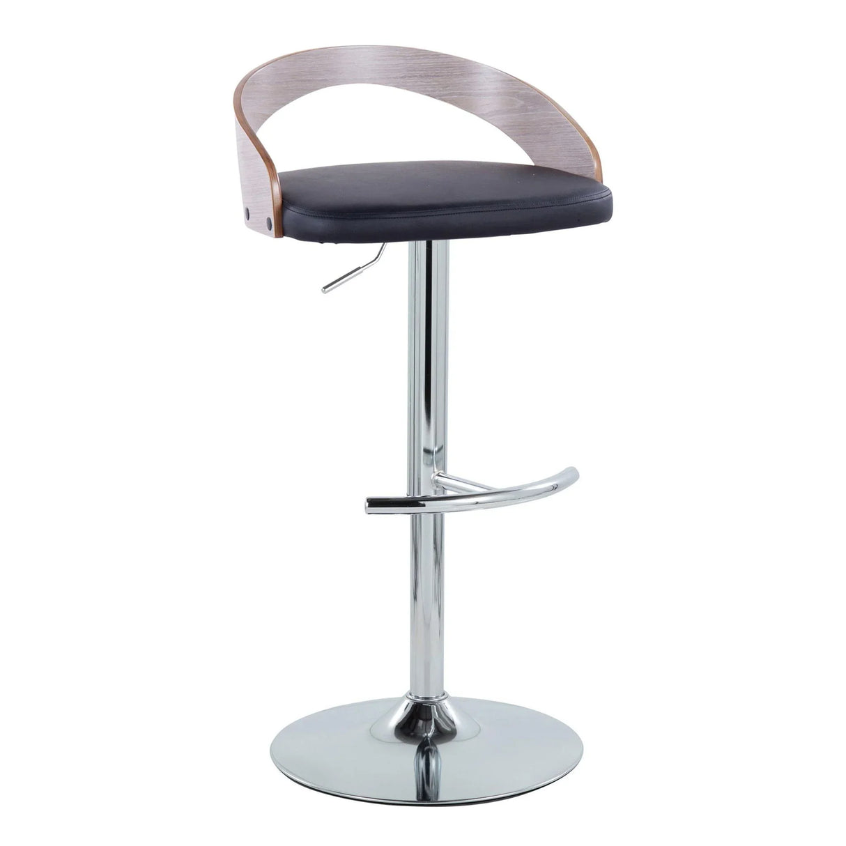 Grotto - Contemporary, Adjustable Barstool With Swivel With Rounded T Footrest (Set of 2) - Furniture Home Direct
