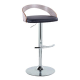 Grotto - Contemporary, Adjustable Barstool With Swivel With Rounded T Footrest (Set of 2) - Furniture Home Direct