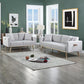 Easton - Linen Fabric Living Room Set With USB Charging Ports Pockets And Pillows (Set of 2) - Furniture Home Direct