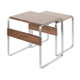 Tea Side Mid-Century Modern Nesting Tables - Walnut - Furniture Home Direct