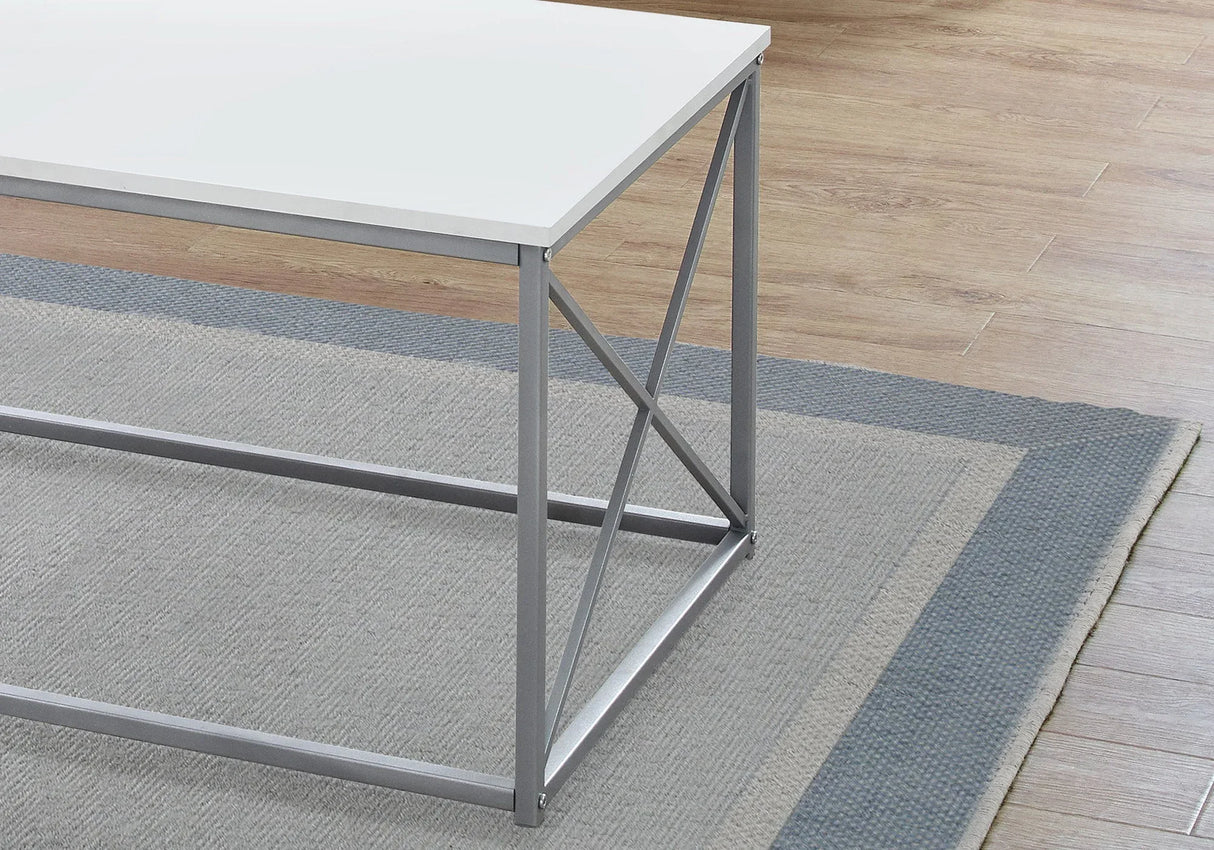 Table Set, Coffee, End, Side, Accent, Living Room, Contemporary, Modern (Set of 3) - White - Furniture Home Direct