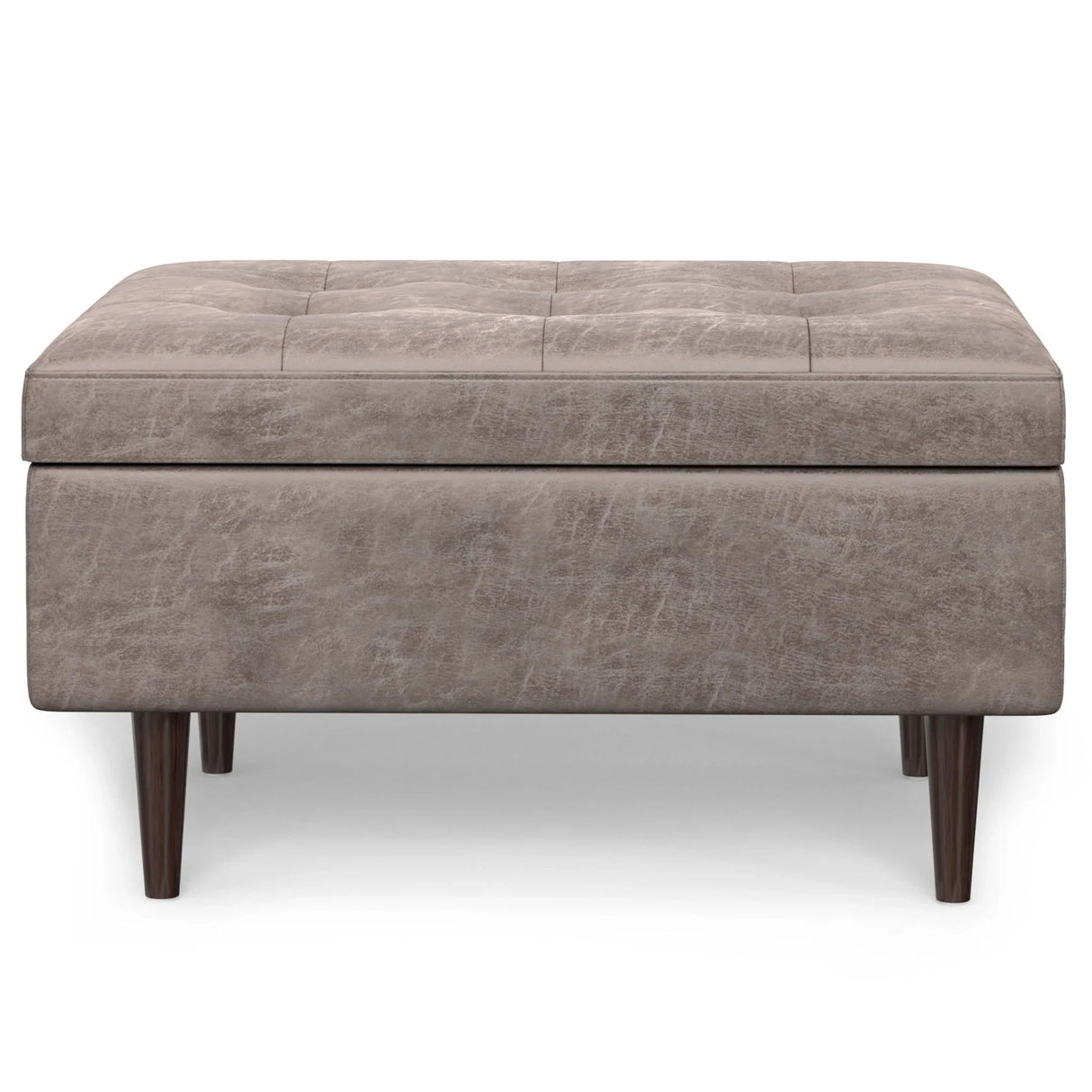 Shay - Large Square Coffee Table Storage Ottoman Mid-Century Style - Furniture Home Direct