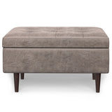 Shay - Large Square Coffee Table Storage Ottoman Mid-Century Style - Furniture Home Direct