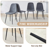 Dining Set With 8 Upholstered Chairs And Wood Table Gray - Furniture Home Direct