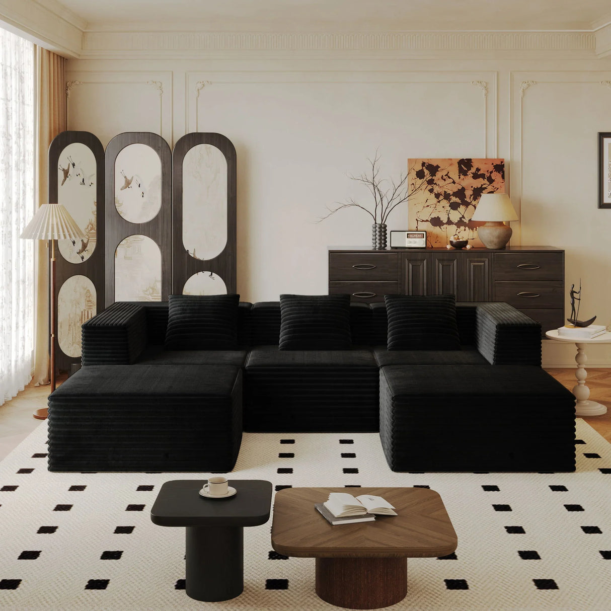 Compression Sofa With 2 Ottomans - Furniture Home Direct