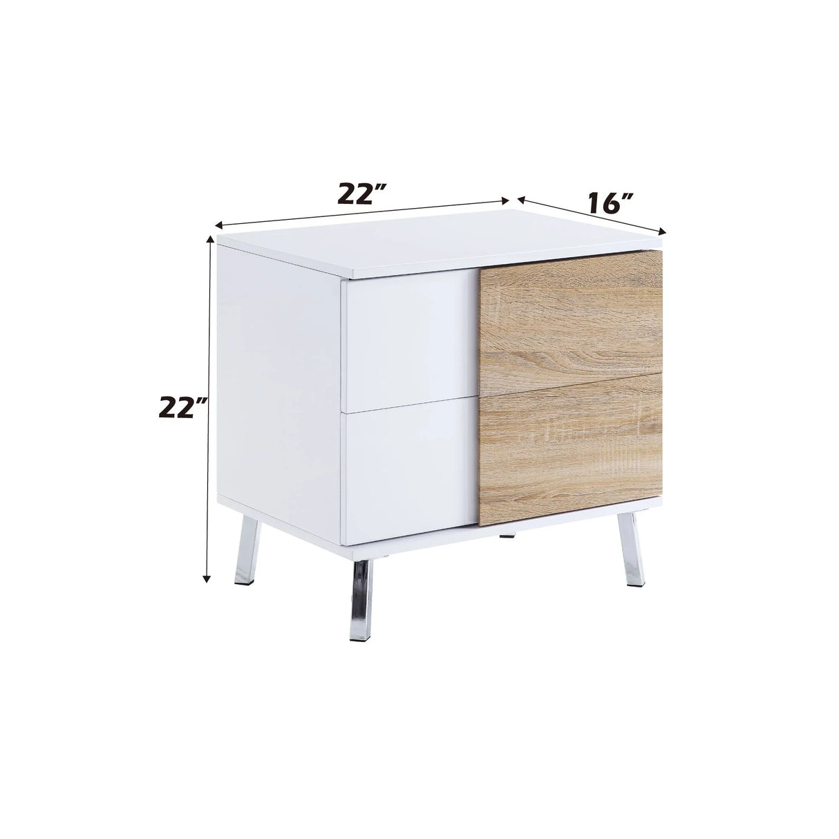 Verux - High Gloss End Table - White - Furniture Home Direct