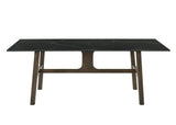 Destin - 8 Pieces Dining Room Set - Ceramic Walnut / Light Gray - Furniture Home Direct