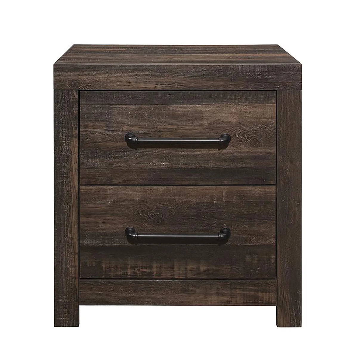 Monica - Nightstand With Spacious Drawers Bar Handles - Dark Oak - Furniture Home Direct