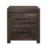 Monica - Nightstand With Spacious Drawers Bar Handles - Dark Oak - Furniture Home Direct