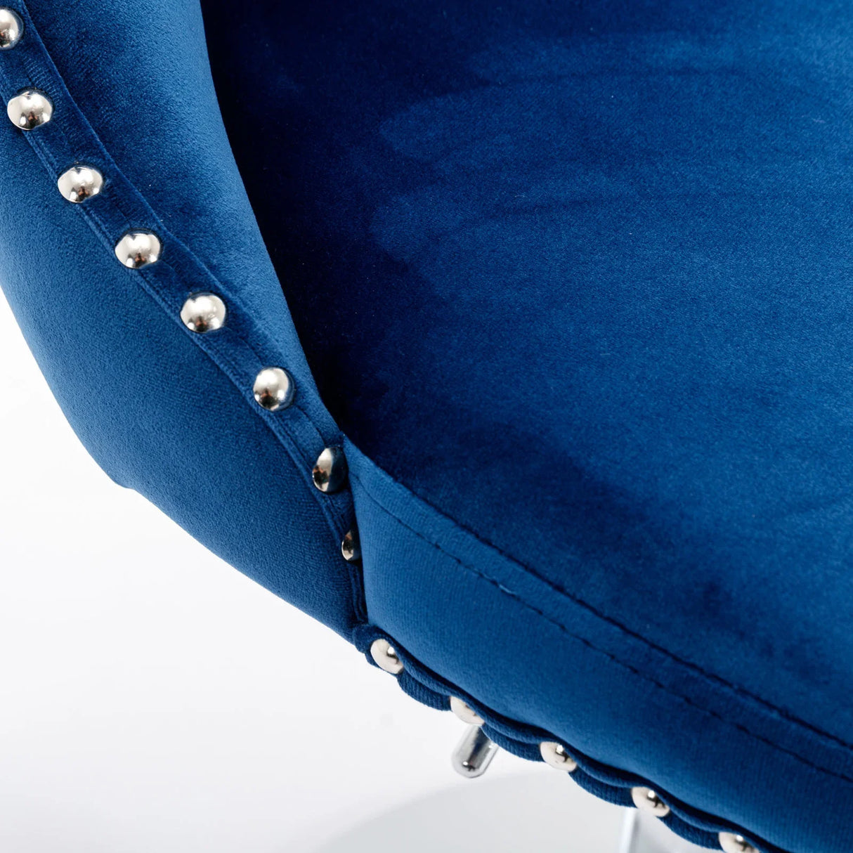 Counter Height Bar Stool Swivel Tufted Velvet Back Blue - Furniture Home Direct