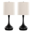 Genie - Contemporary Table Lamp (Set of 2) - Matte Black / Oatmeal - Furniture Home Direct