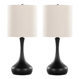Genie - Contemporary Table Lamp (Set of 2) - Matte Black / Oatmeal - Furniture Home Direct