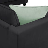 L Shaped Sectional Sofa with Ottoman and Cushions Black - Furniture Home Direct