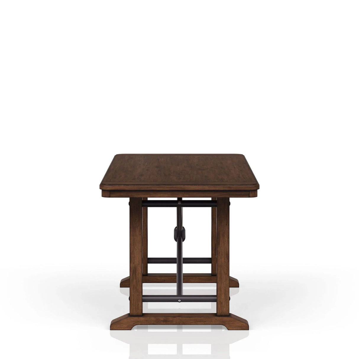 Casual Counter Height Double Pedestal Dining Table - Brown - Furniture Home Direct