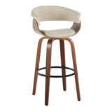 Vintage Mod - Mid Century Modern Fixed Height Barstool With Swivel & Round Footrest (Set of 2) - Furniture Home Direct
