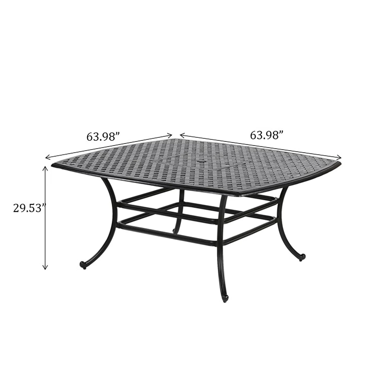 Square 8 Person 63.98" Long Dining Set With Dupione Brown Cushions - Furniture Home Direct