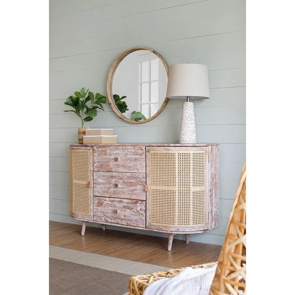 TV Console With Cane Doors - Multicolor - Furniture Home Direct