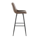 Durango - Industrial / Urban Fixed Height Barstool Square Footrest (Set of 2) - Black / Espresso - Furniture Home Direct