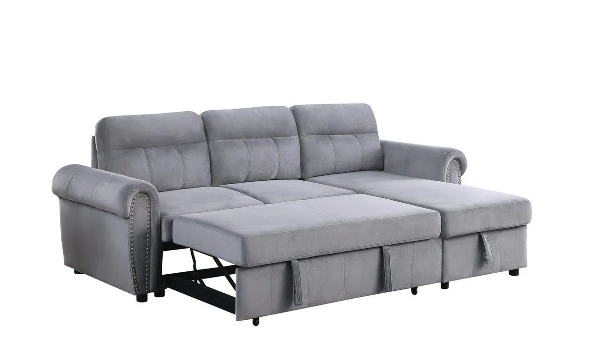 Ashton - Reversible Sleeper Sectional Sofa Chaise - Furniture Home Direct