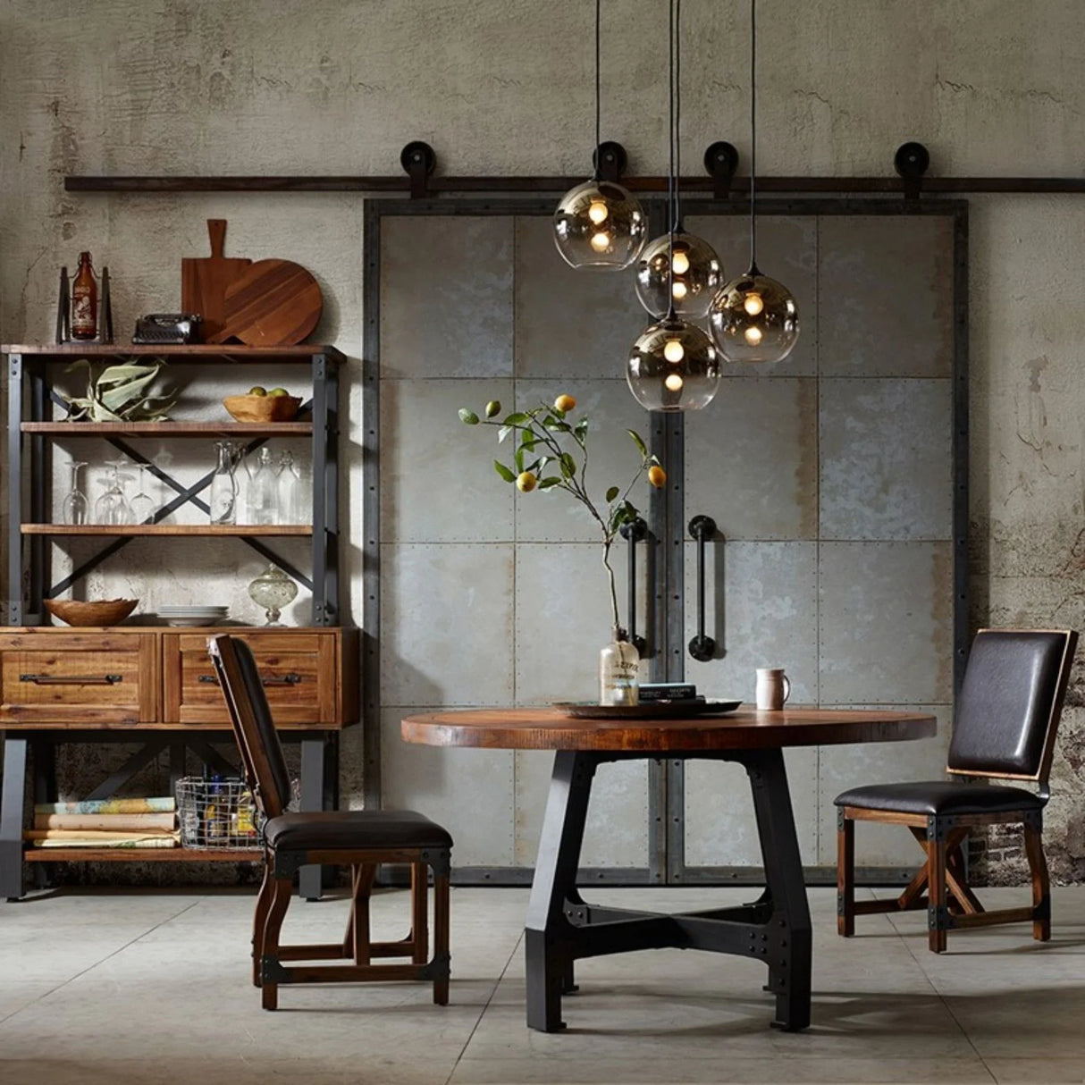 Lancaster - Round Dining / Gathering Table With Adjustable Height - Walnut - Furniture Home Direct