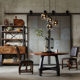 Lancaster - Round Dining / Gathering Table With Adjustable Height - Walnut - Furniture Home Direct
