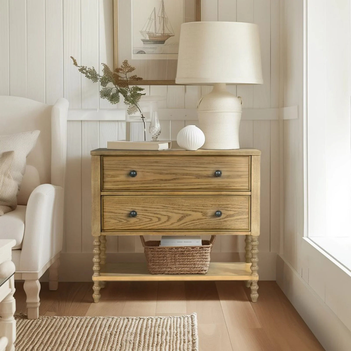 2 Drawer Accent Chest - Natural - Furniture Home Direct