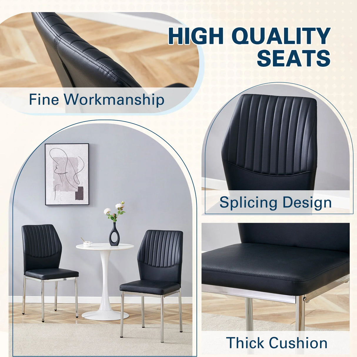 Luxury Simple High Resilience Dining Chair With Metal Legs - Furniture Home Direct