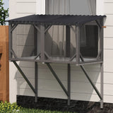 Premium Cat Window Box With Bug Proof Net For Large Indoor Cats Spruce Wood & Polyester - Antique Gray - Furniture Home Direct