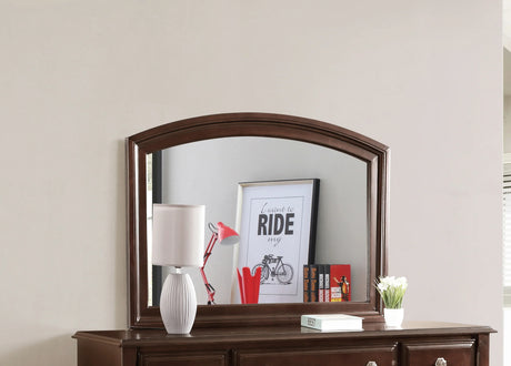 Bedroom Mirror Arched Wood Frame Classic Cappuccino - Furniture Home Direct