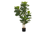 41" Tall, Artificial Plant, Fiddle Tree, Indoor, Faux, Fake, Floor, Greenery, Potted, Real Touch, Decorative - Green / Black - Furniture Home Direct