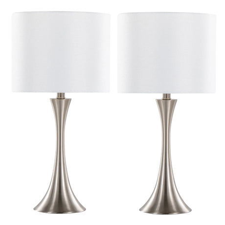 Lenuxe - Contemporary Semi Gloss Table Lamp (Set of 2) - Furniture Home Direct
