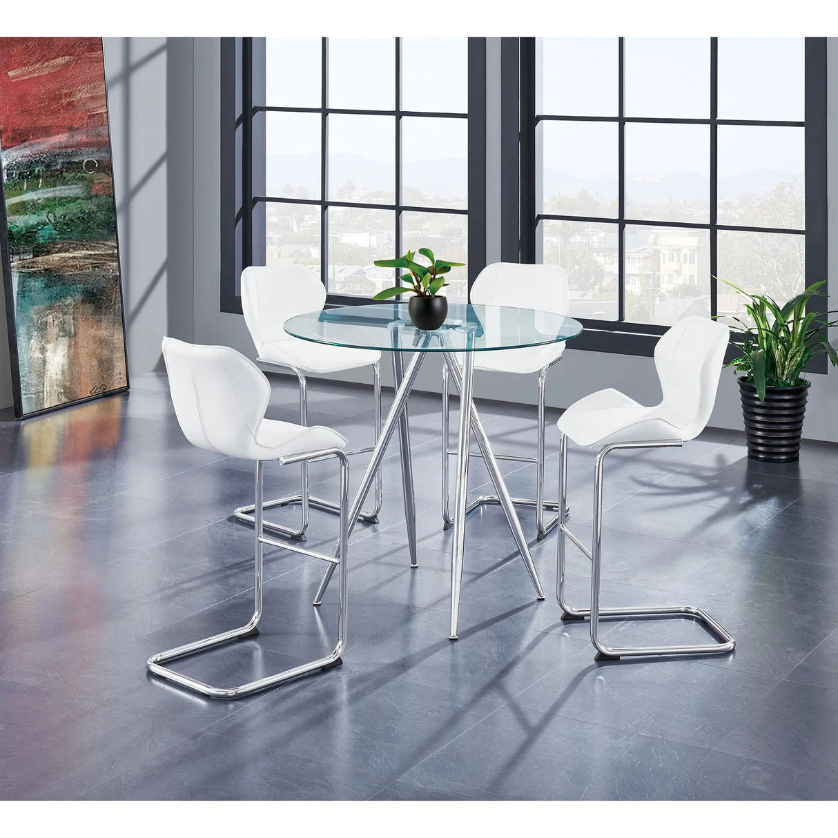 Charlotte - 4 Piece Bar Stool Set With Bucket Seats - Furniture Home Direct